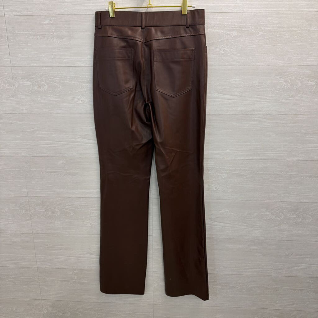 Zara Brown Faux Leather Pants Large