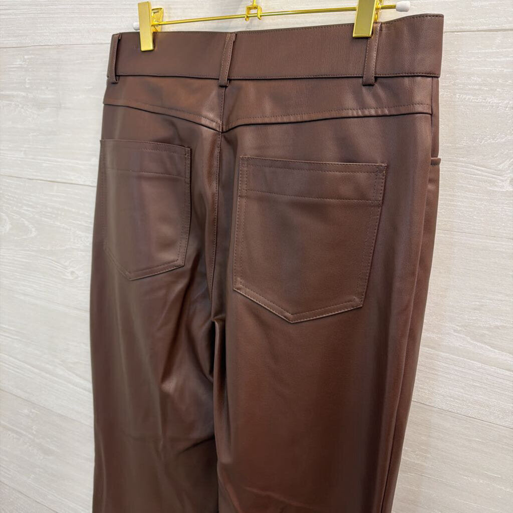 Zara Brown Faux Leather Pants Large