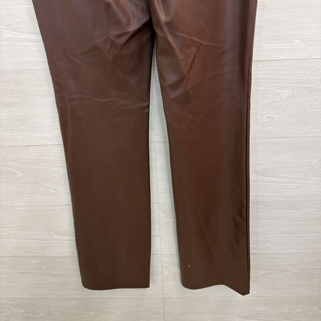 Zara Brown Faux Leather Pants Large
