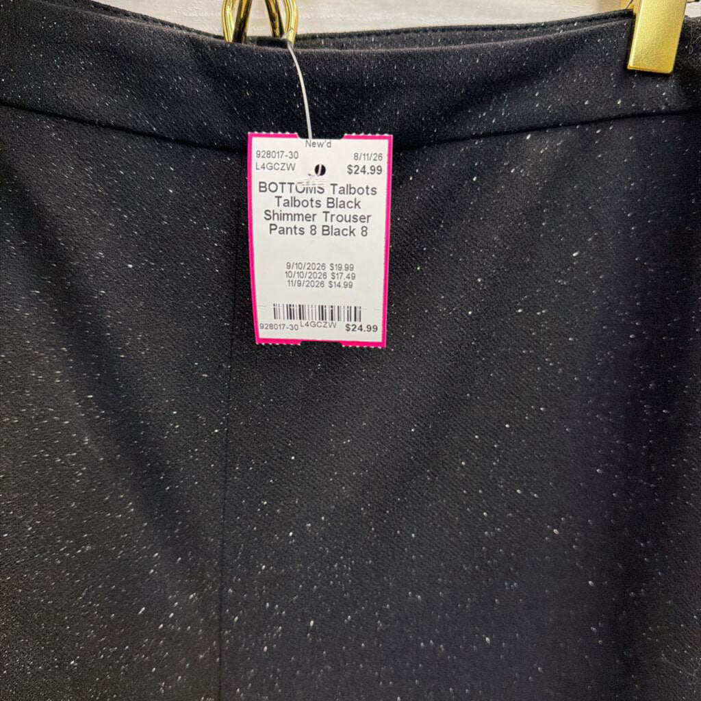 Talbots Black Shimmer Trouser Pants 8