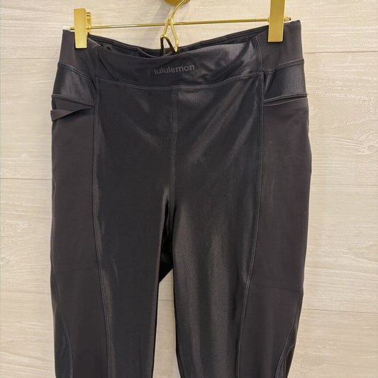 Lululemon Black Satin Shine Paneled Leggings 6