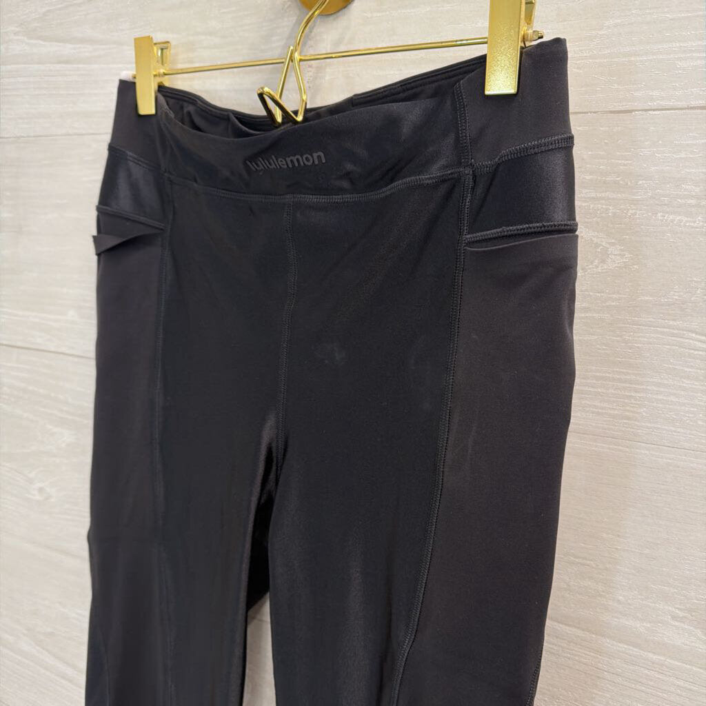 Lululemon Black Satin Shine Paneled Leggings 6