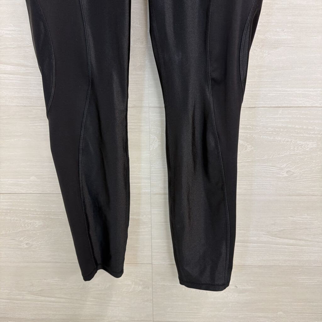 Lululemon Black Satin Shine Paneled Leggings 6