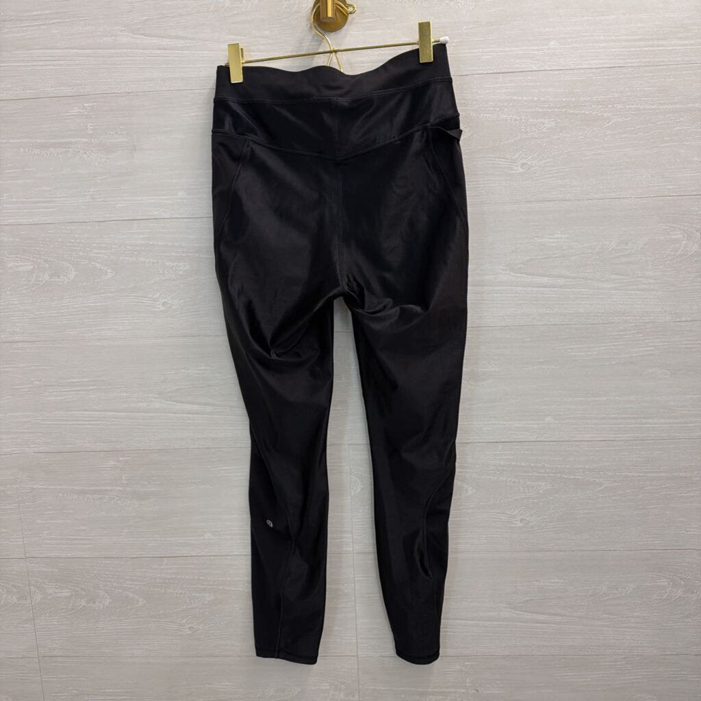 Lululemon Black Satin Shine Paneled Leggings 6
