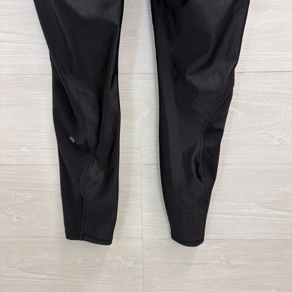 Lululemon Black Satin Shine Paneled Leggings 6