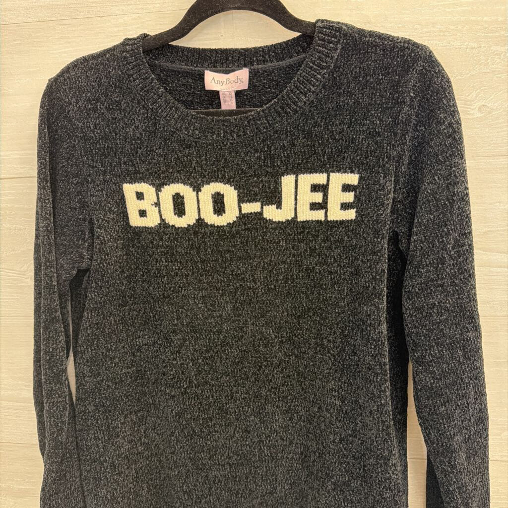 Any Body Black Soft Knit Boo-Jee Sweater Top Extra Small