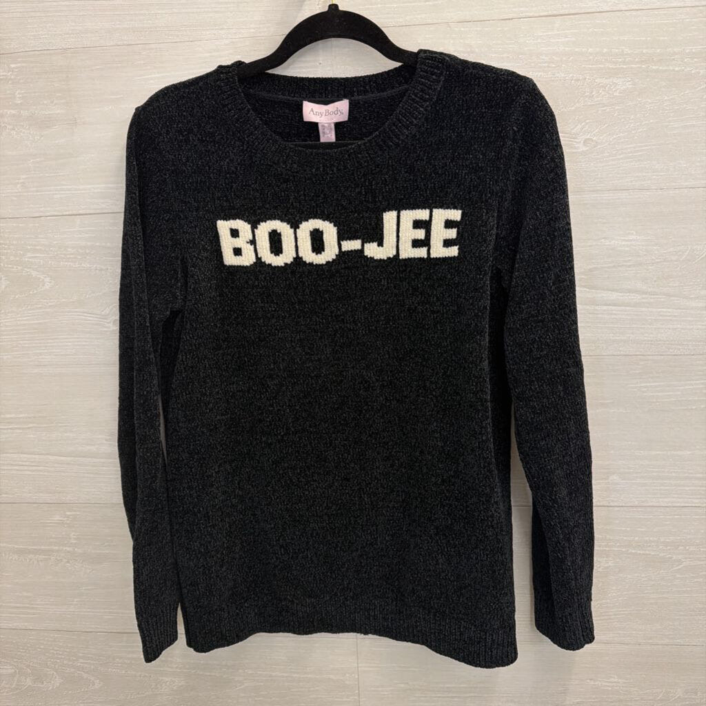 Any Body Black Soft Knit Boo-Jee Sweater Top Extra Small