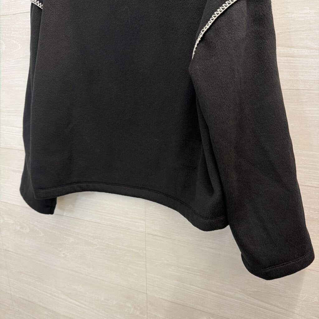 Loft Black/ White Contrast Stitch Long Sleeve Sweater Top Small