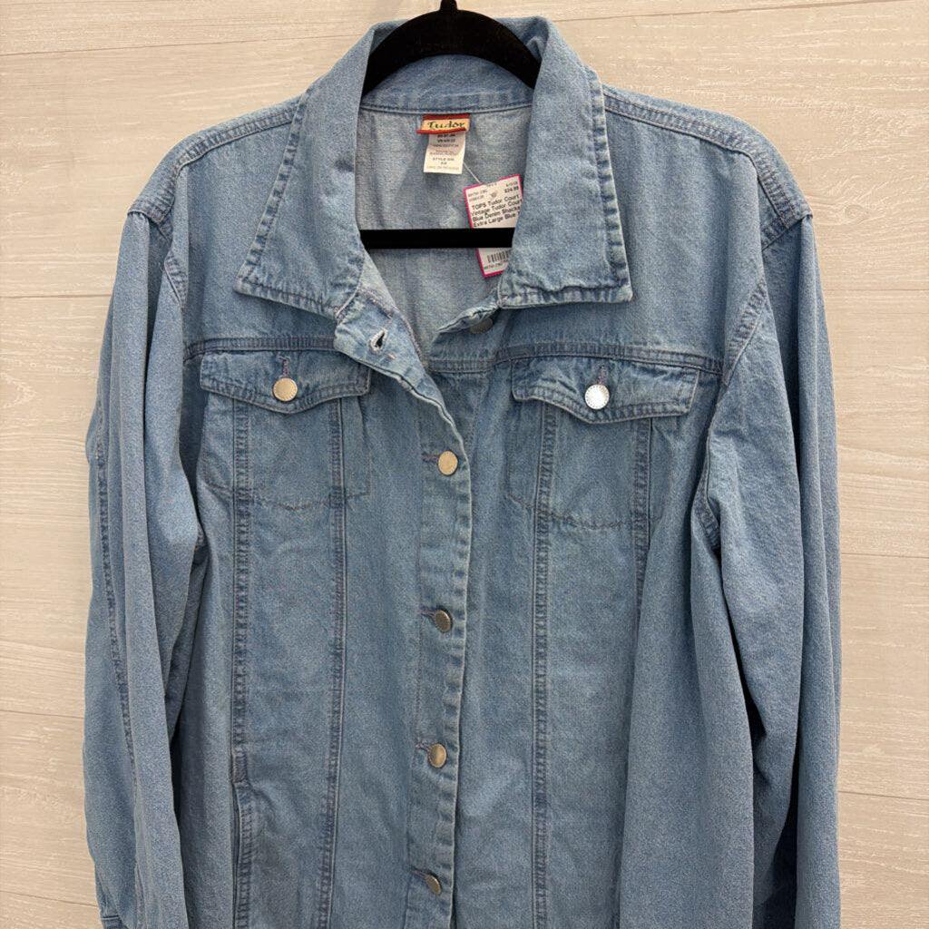 Vintage Tudor Court Blue Denim Shacket Extra Large