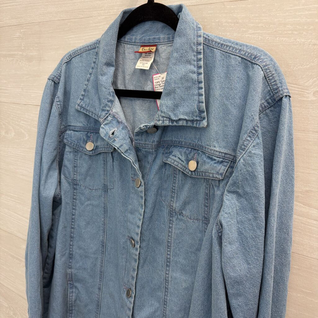 Vintage Tudor Court Blue Denim Shacket Extra Large