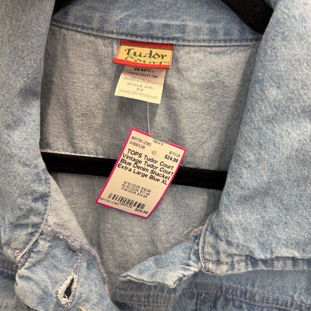 Vintage Tudor Court Blue Denim Shacket Extra Large