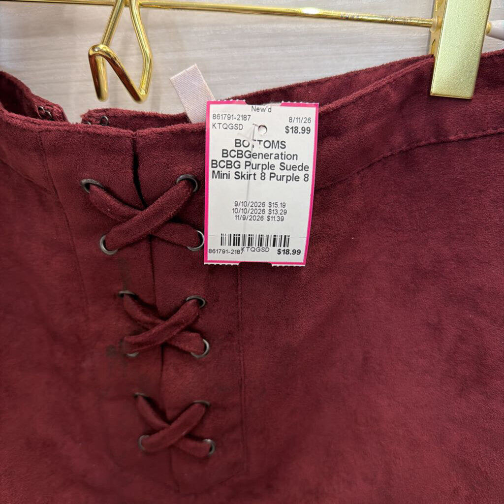 BCBG Purple Suede Mini Skirt 8