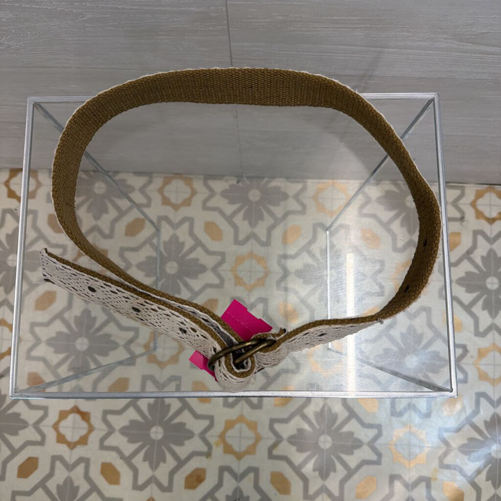 Brown/ Cream Crochet Woven Belt Small/ Medium