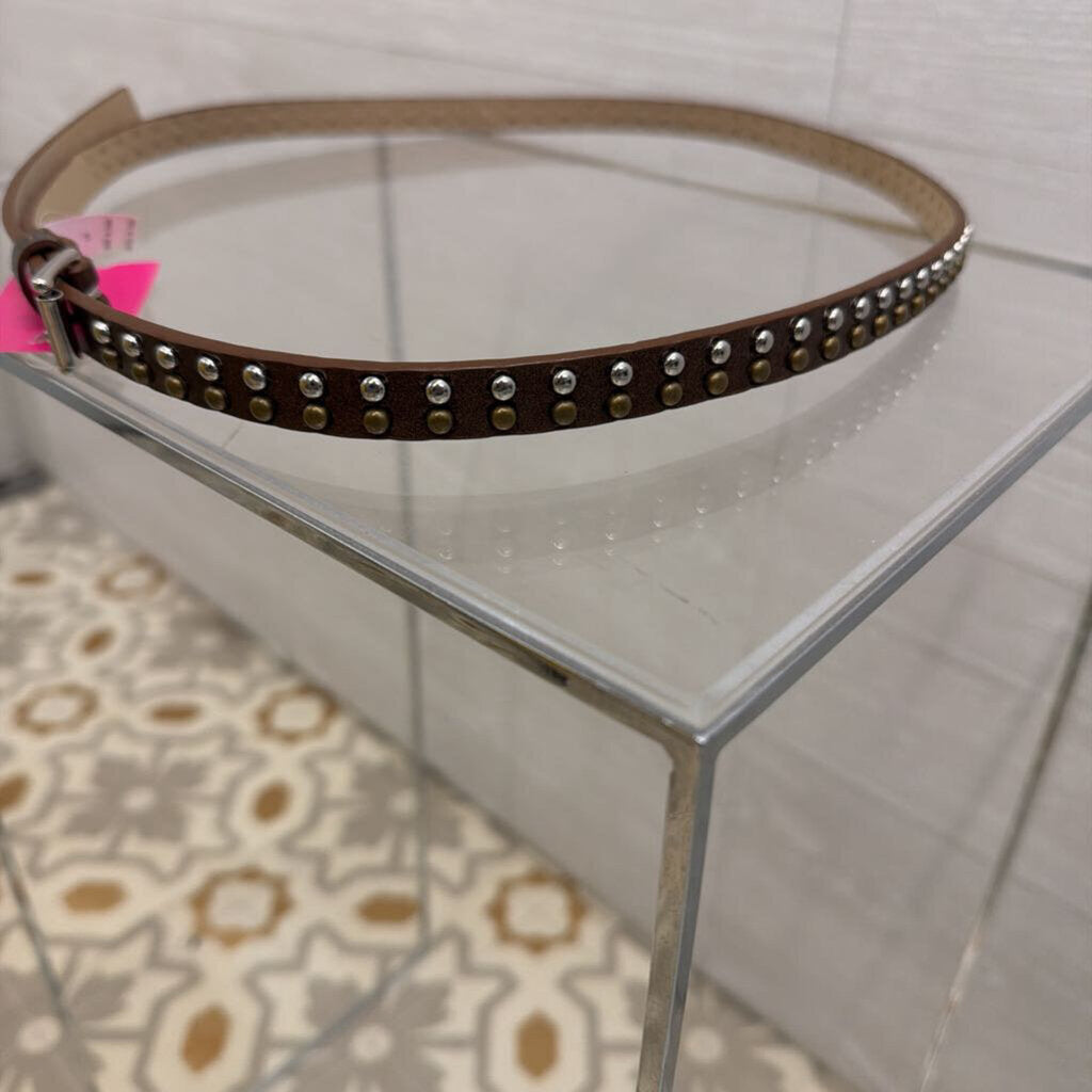 Metallic Brown Studded Belt Large