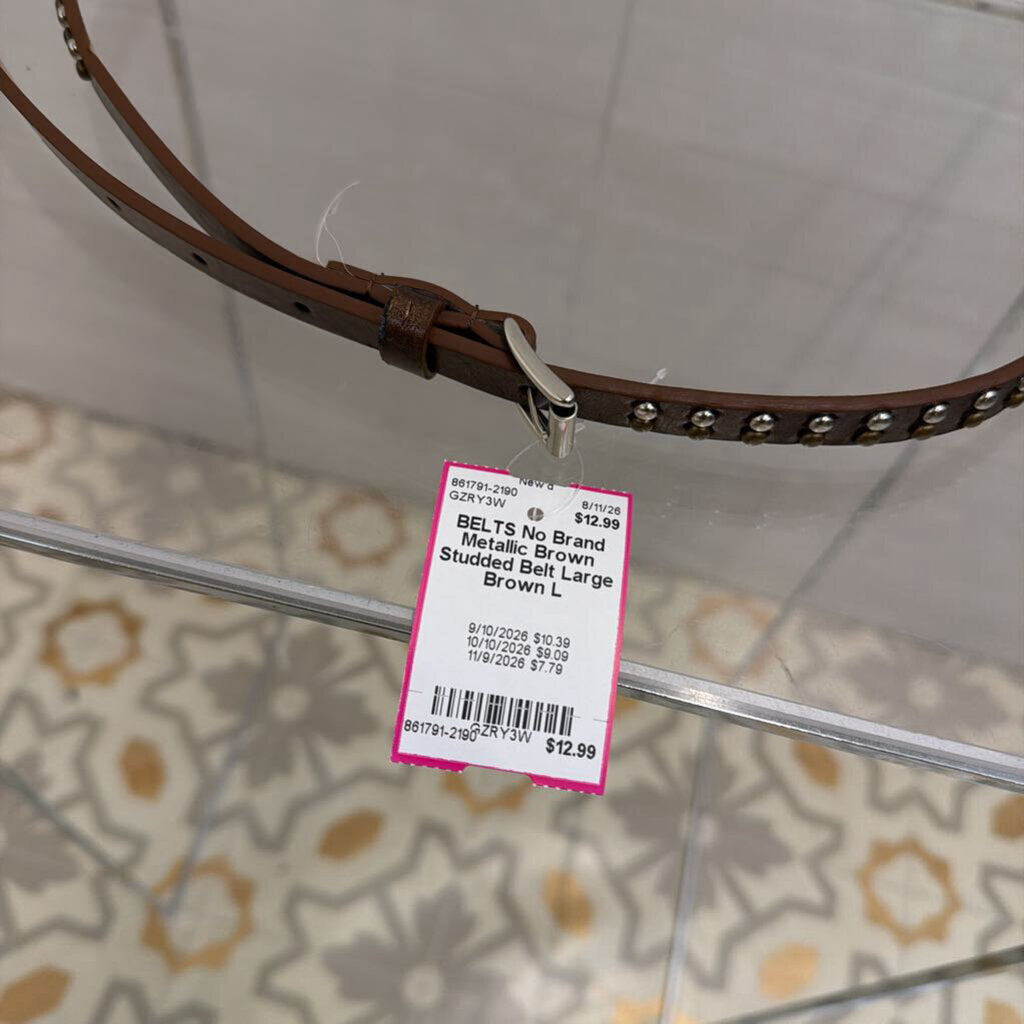 Metallic Brown Studded Belt Large