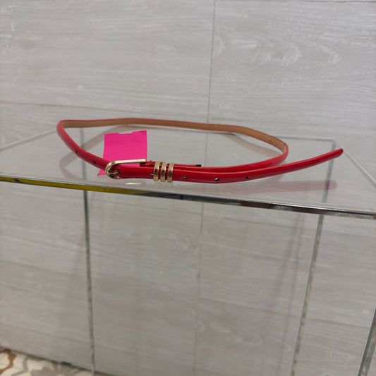 Red Patent Leather Thin Belt Small