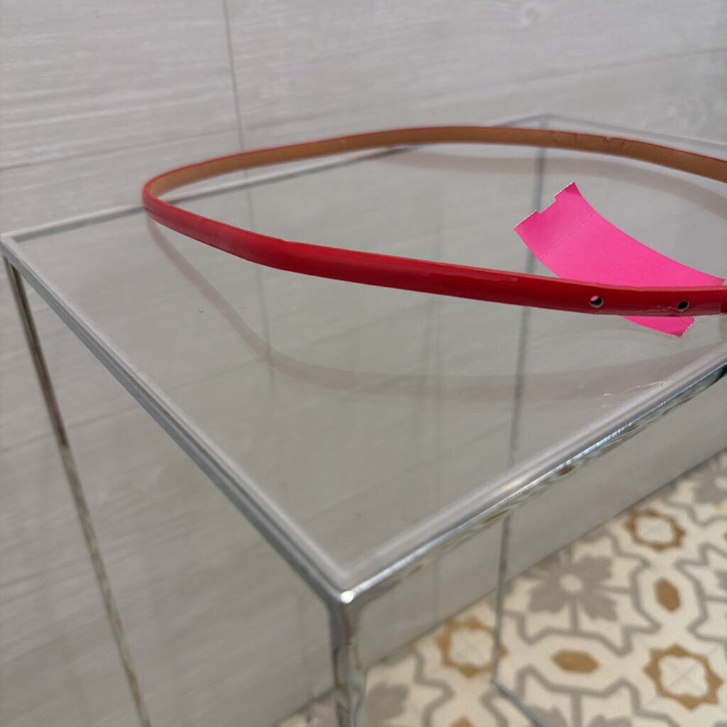 Red Patent Leather Thin Belt Small