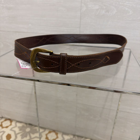 Brown Leather Stitch Design Belt Medium