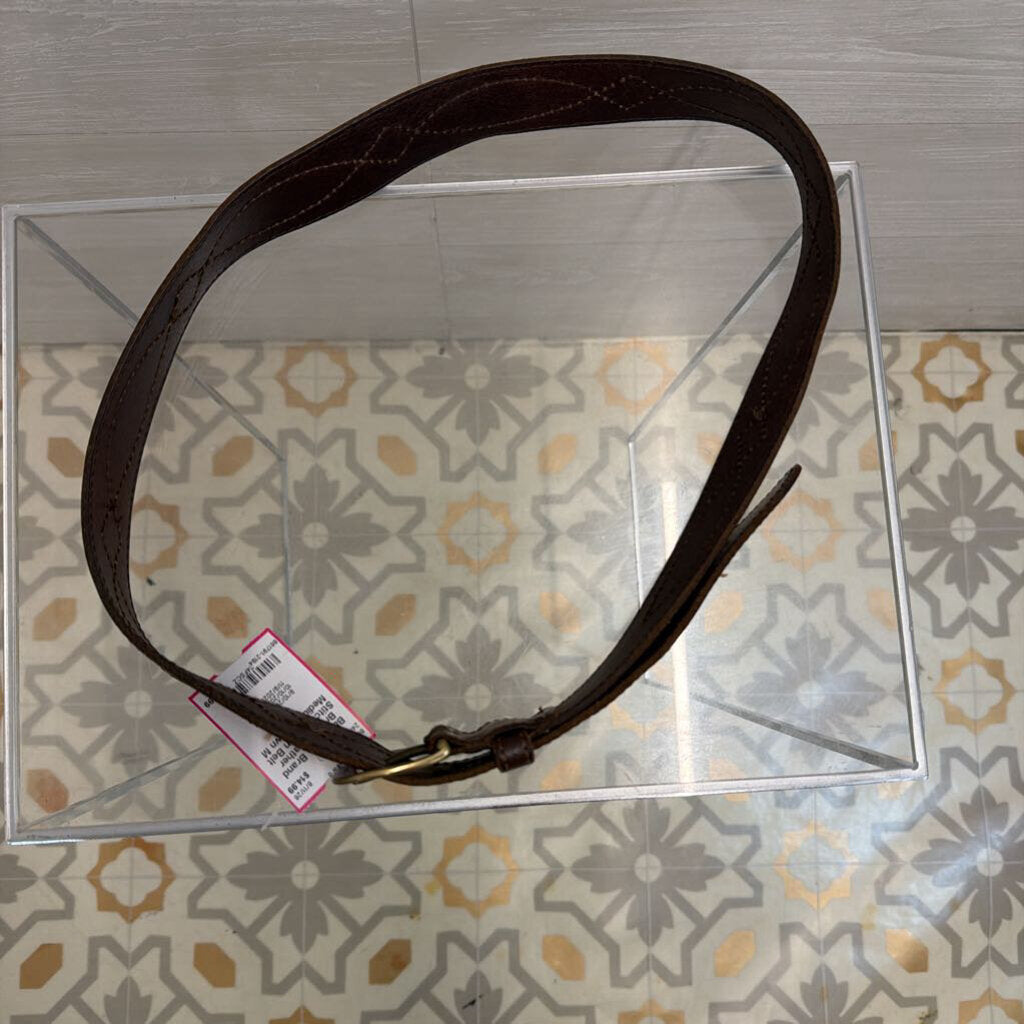 Brown Leather Stitch Design Belt Medium
