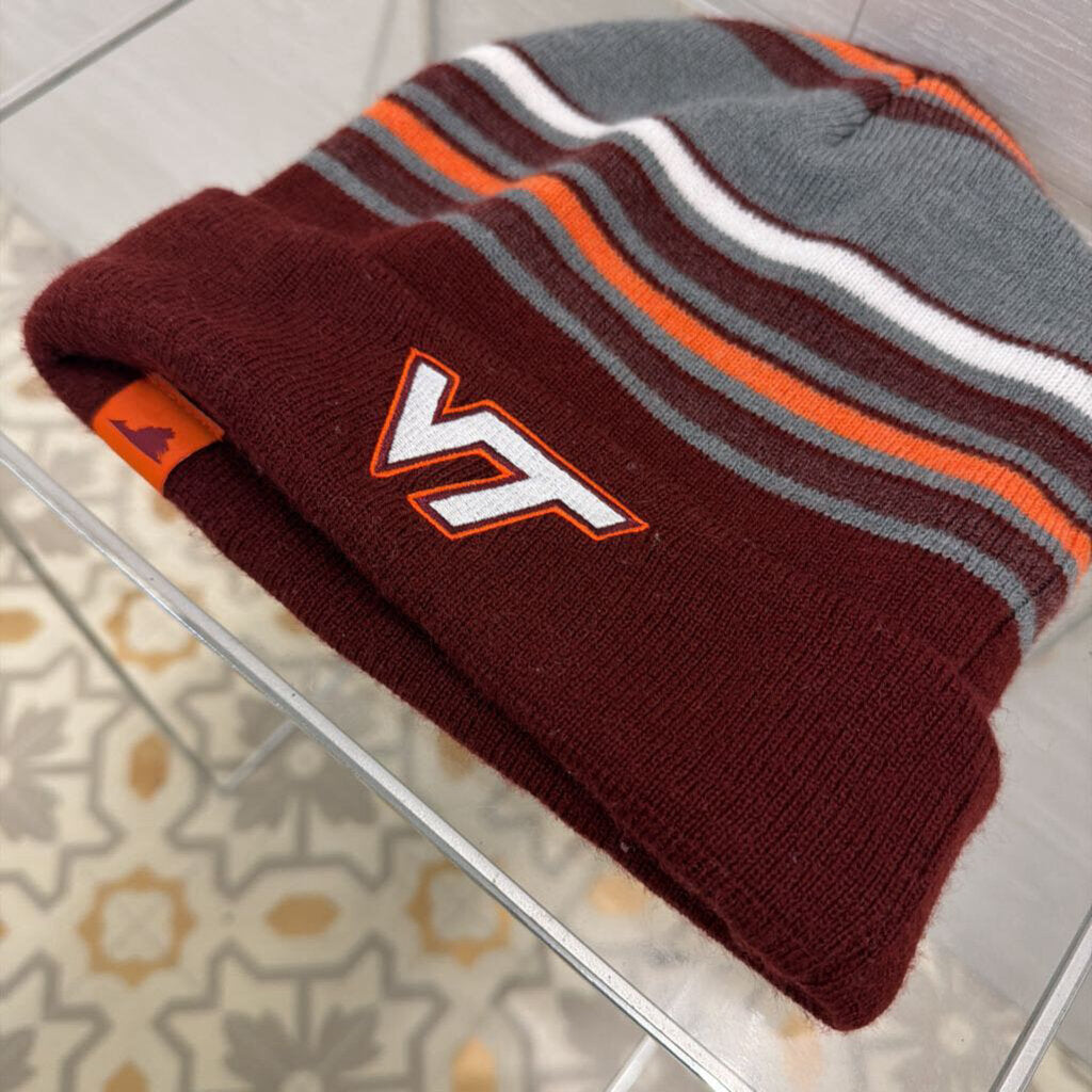 Captivating Burgundy/ Orange Virginia Tech Beanie