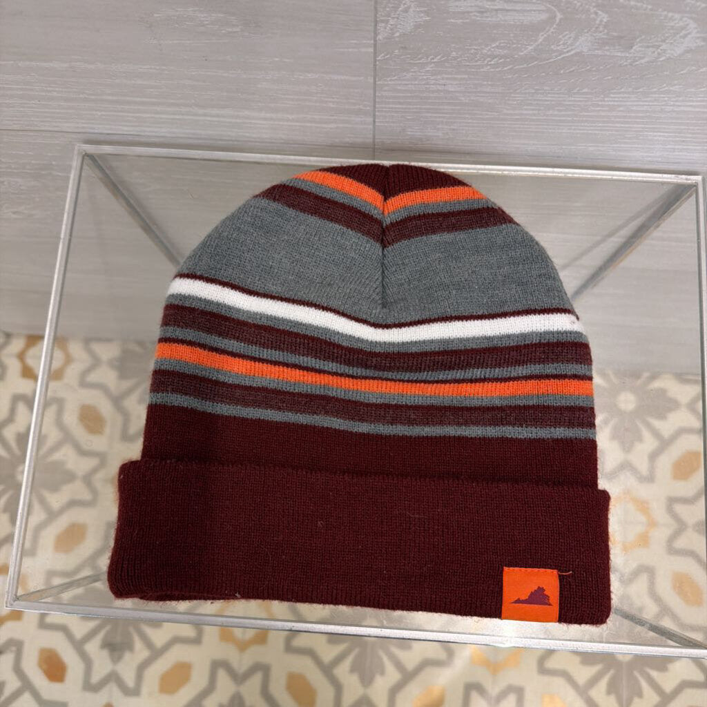 Captivating Burgundy/ Orange Virginia Tech Beanie