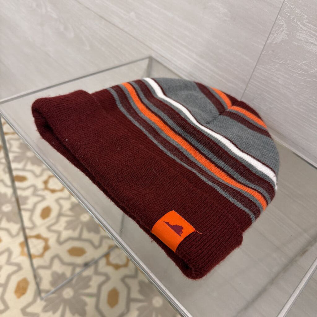 Captivating Burgundy/ Orange Virginia Tech Beanie