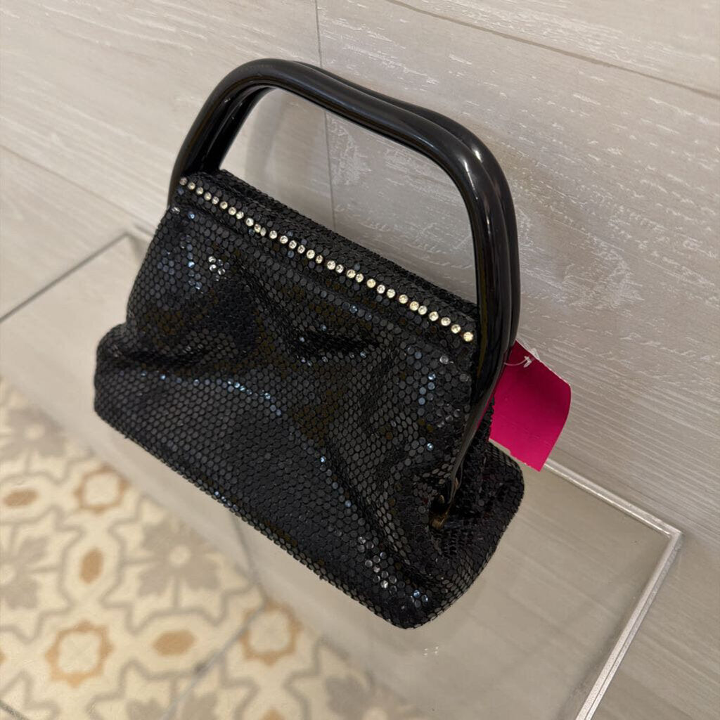 Vintage Lumured Black Metal Mesh Small Purse