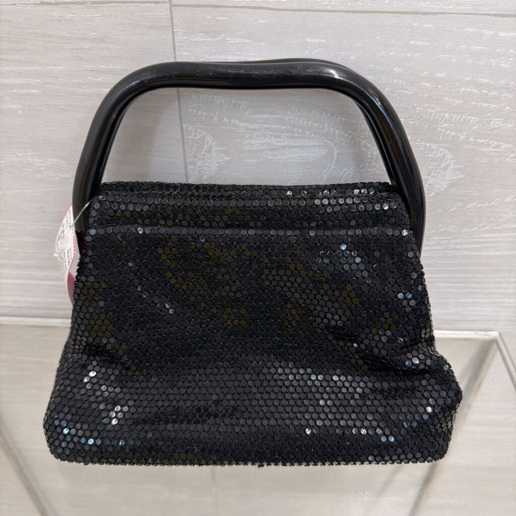 Vintage Lumured Black Metal Mesh Small Purse