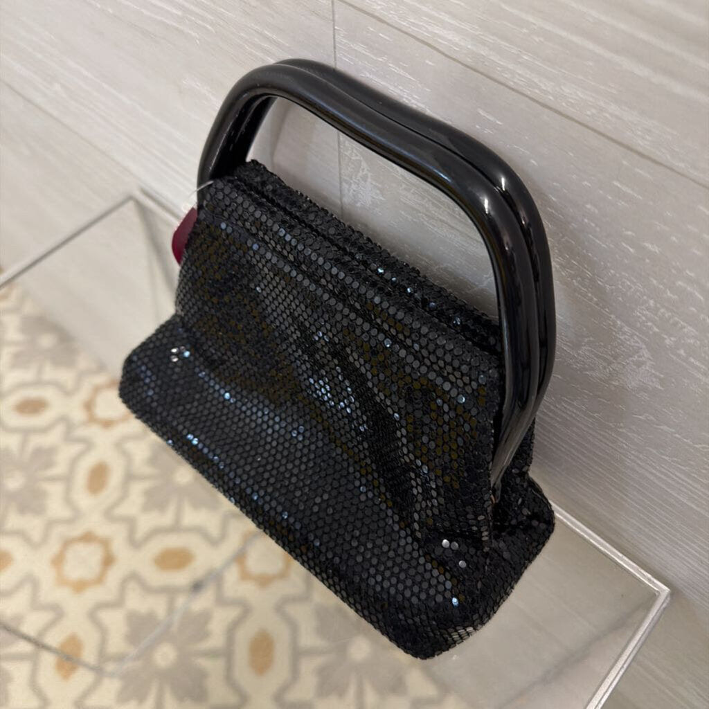 Vintage Lumured Black Metal Mesh Small Purse