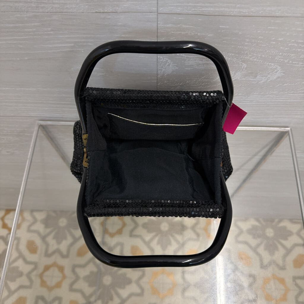Vintage Lumured Black Metal Mesh Small Purse
