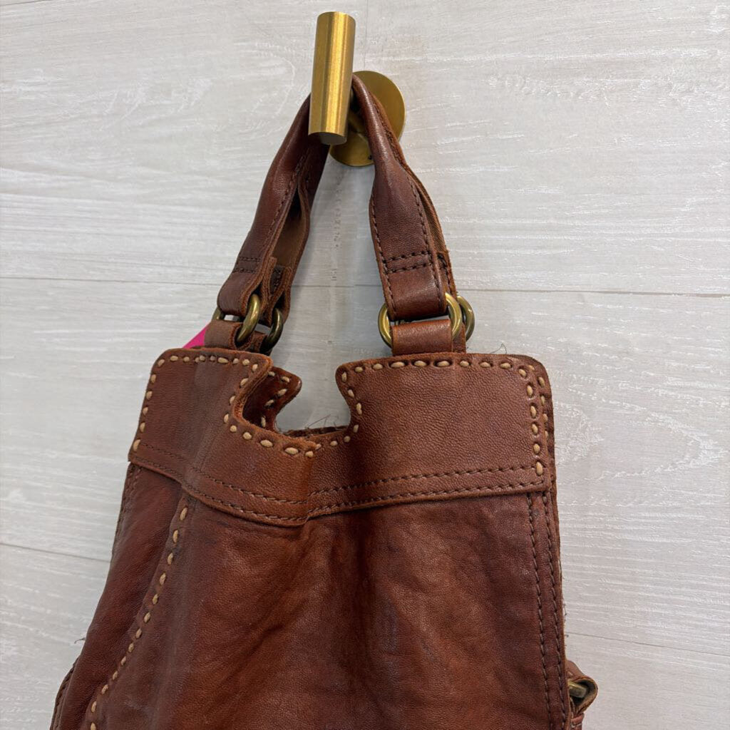 Lucky Brand Brown Leather Abbey Road Crossbody Purse
