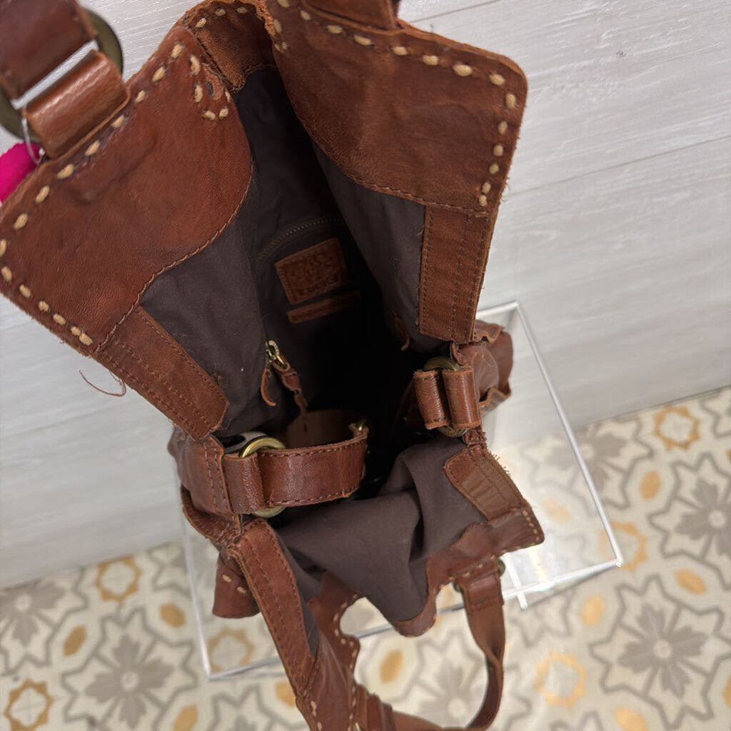 Lucky Brand Brown Leather Abbey Road Crossbody Purse