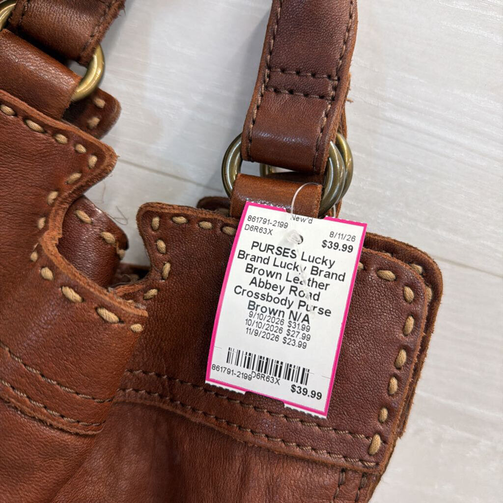 Lucky Brand Brown Leather Abbey Road Crossbody Purse