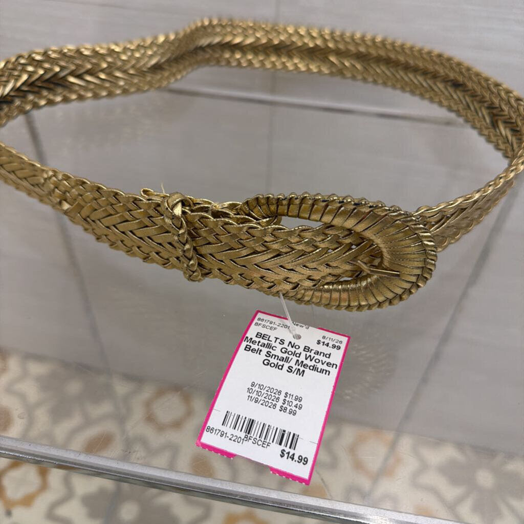 Metallic Gold Woven Belt Small/ Medium