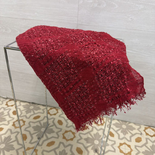 Berry Textured Gauzy Scarf