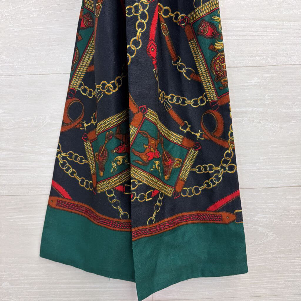 Navy/ Multi Chain Print Scarf