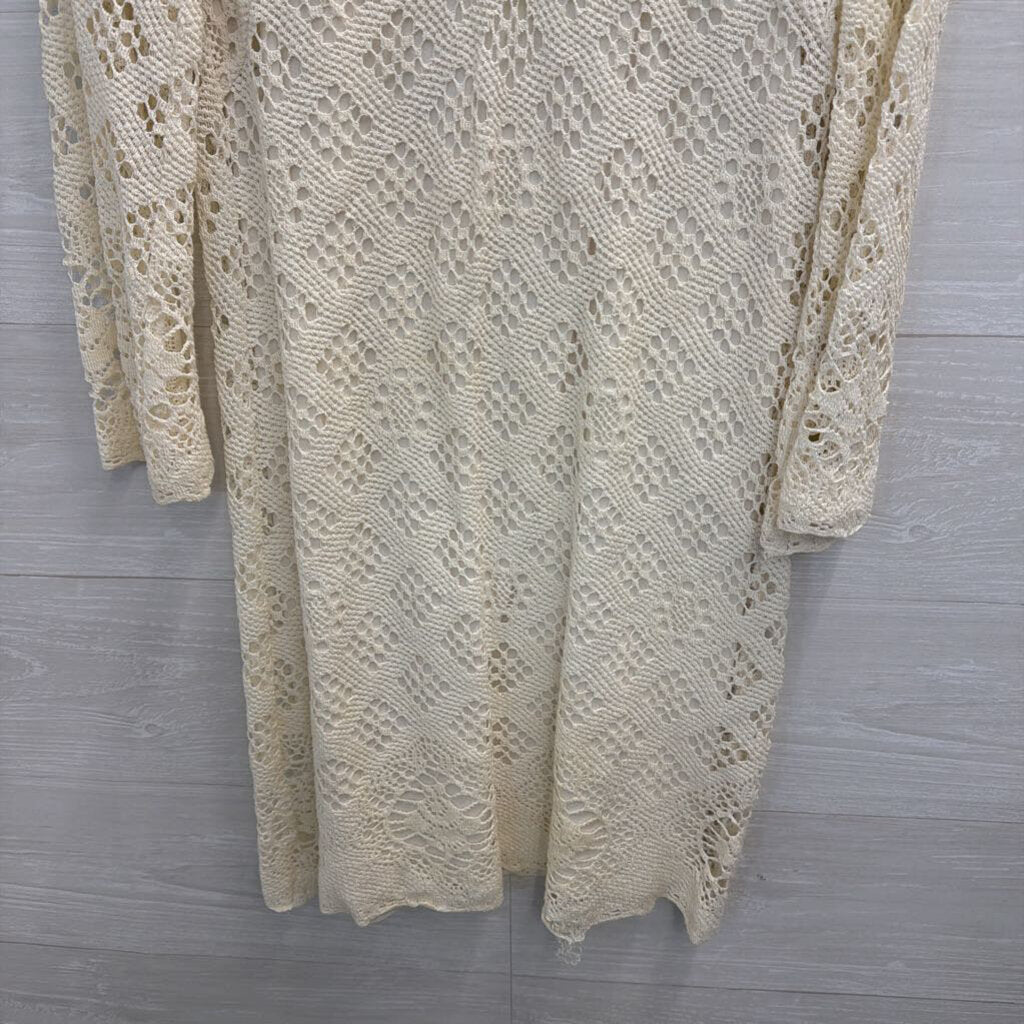 Trina Turk Ivory Crochet Long Sleeve Dress 2