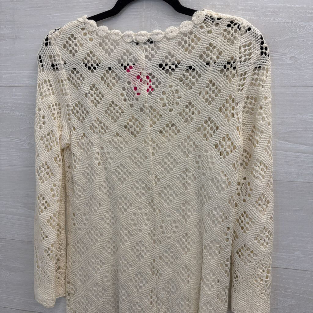 Trina Turk Ivory Crochet Long Sleeve Dress 2