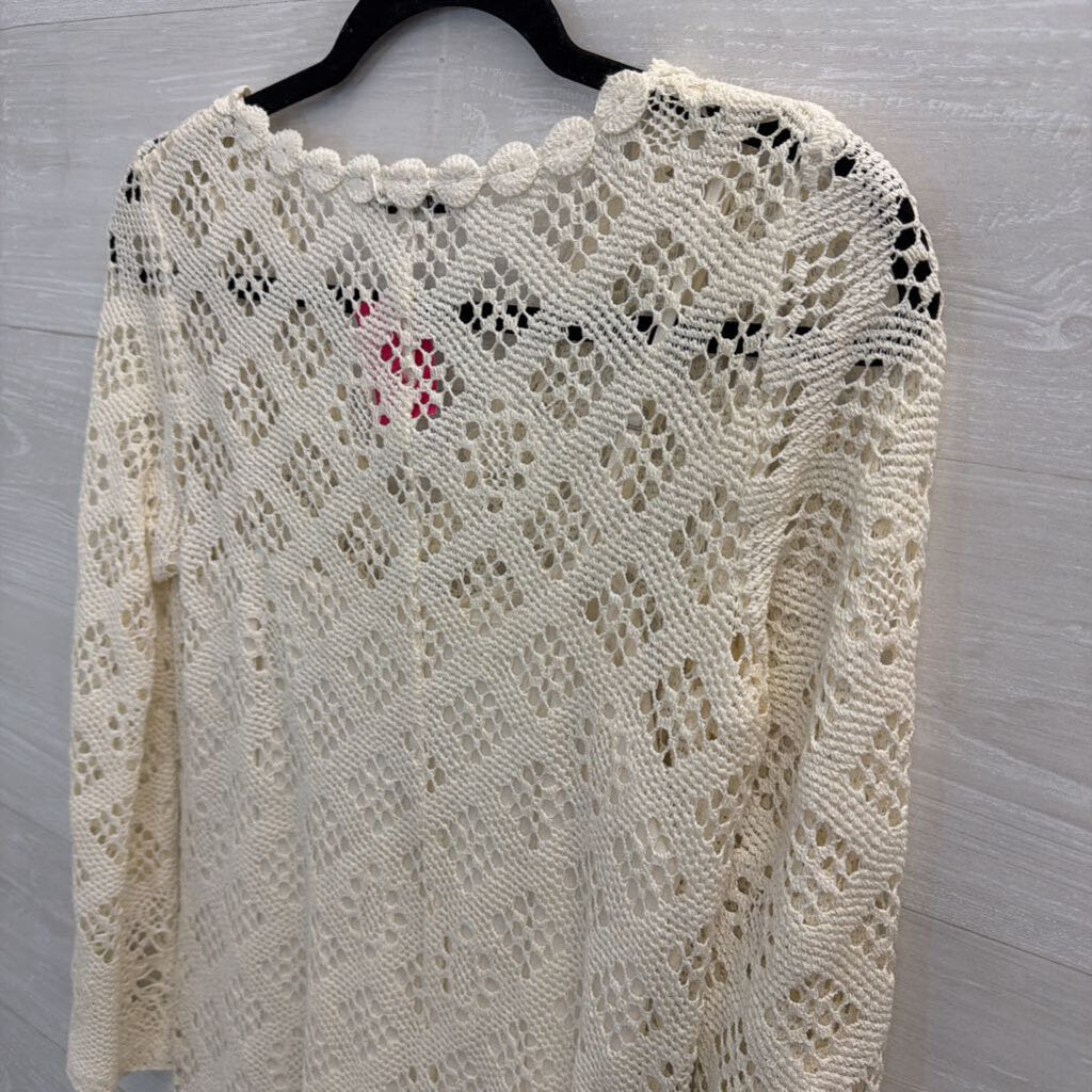 Trina Turk Ivory Crochet Long Sleeve Dress 2