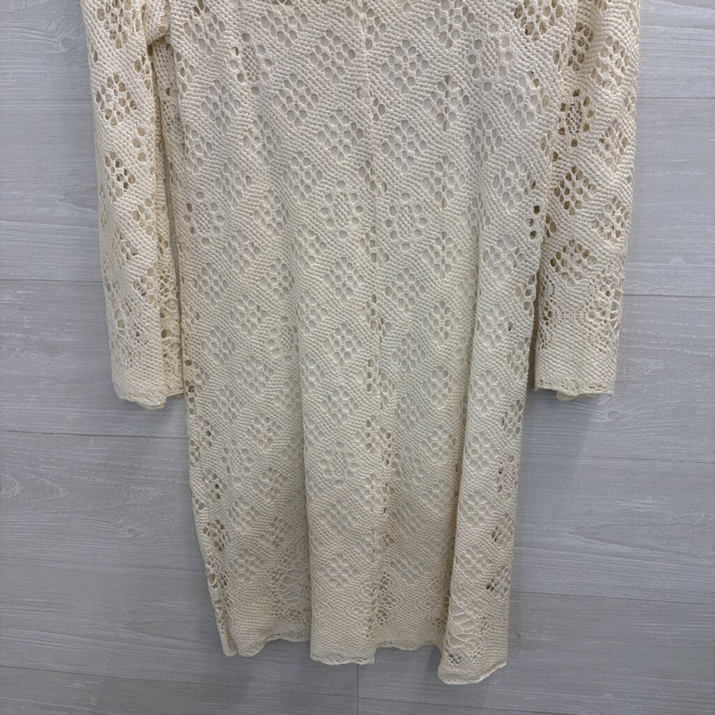 Trina Turk Ivory Crochet Long Sleeve Dress 2