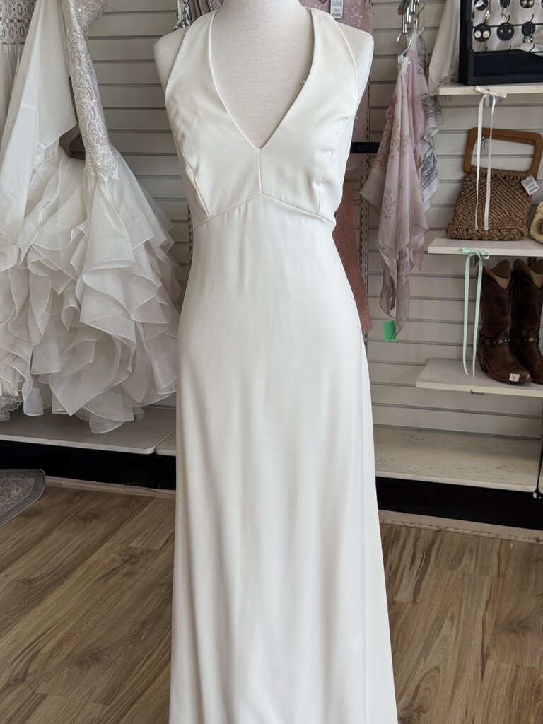 Dessy Collection Ivory V Neck Bridal Gown 12