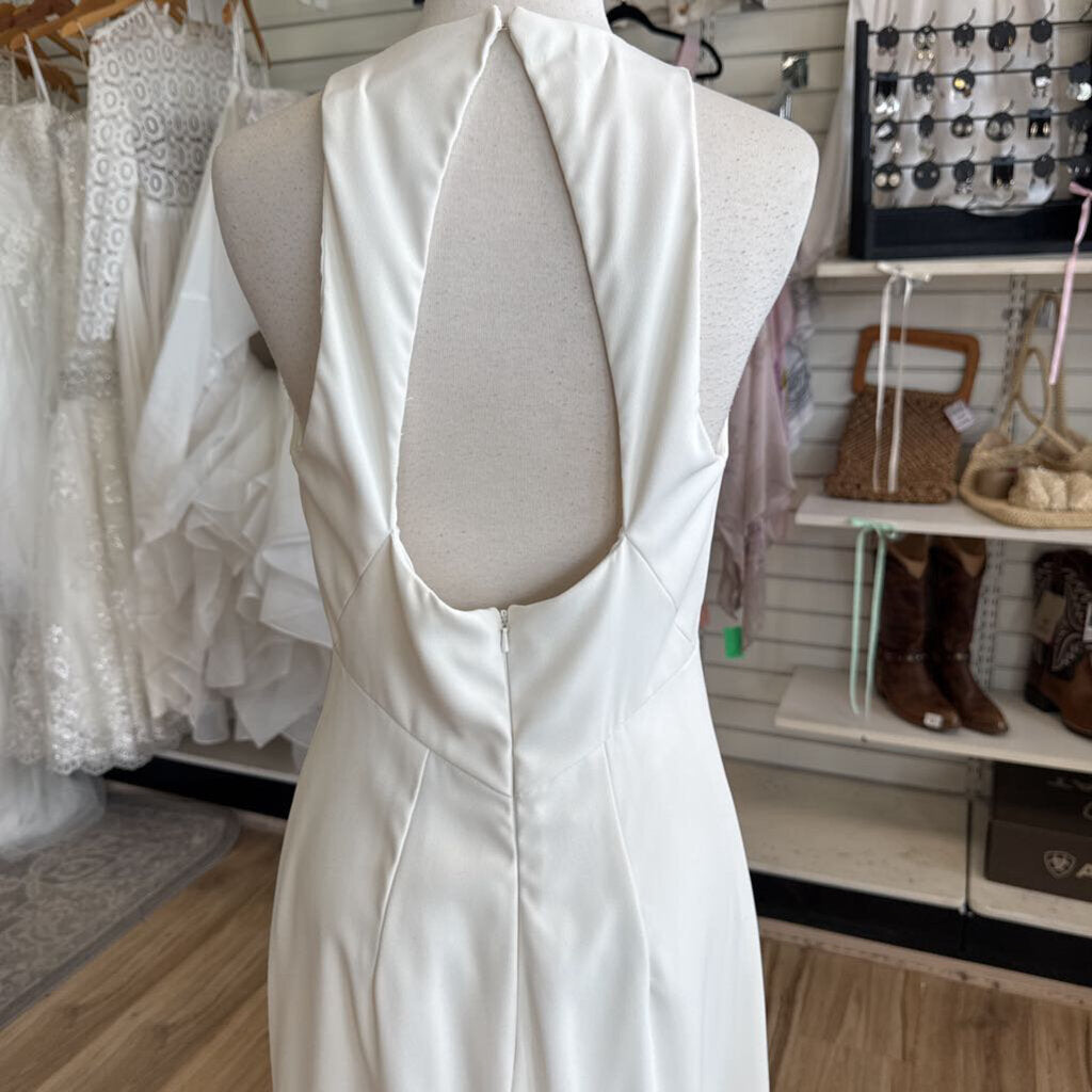 Dessy Collection Ivory V Neck Bridal Gown 12