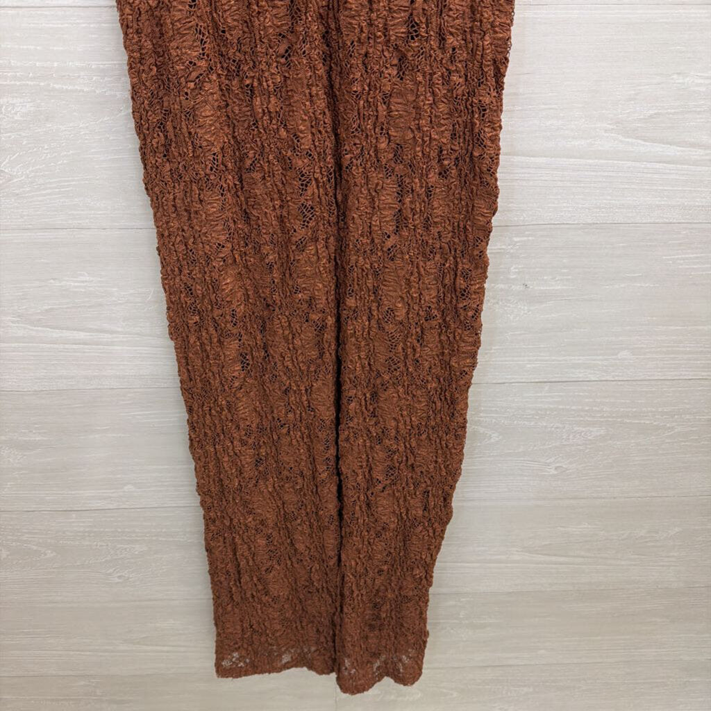 Bisou Bisou Brown Lace Maxi Dress Medium