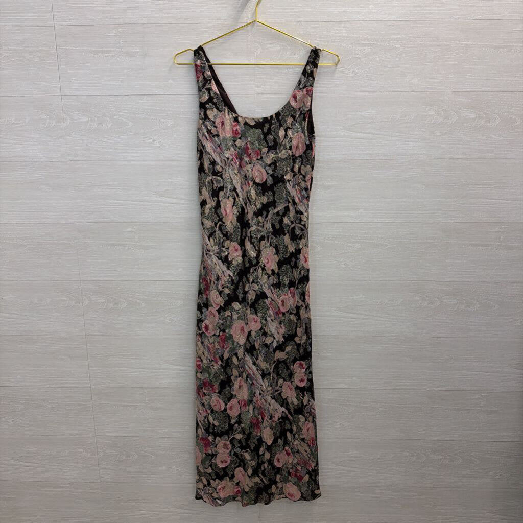 Lauren Ralph Lauren Brown/ Multi Metallic Thread Floral Print Maxi Dress 2