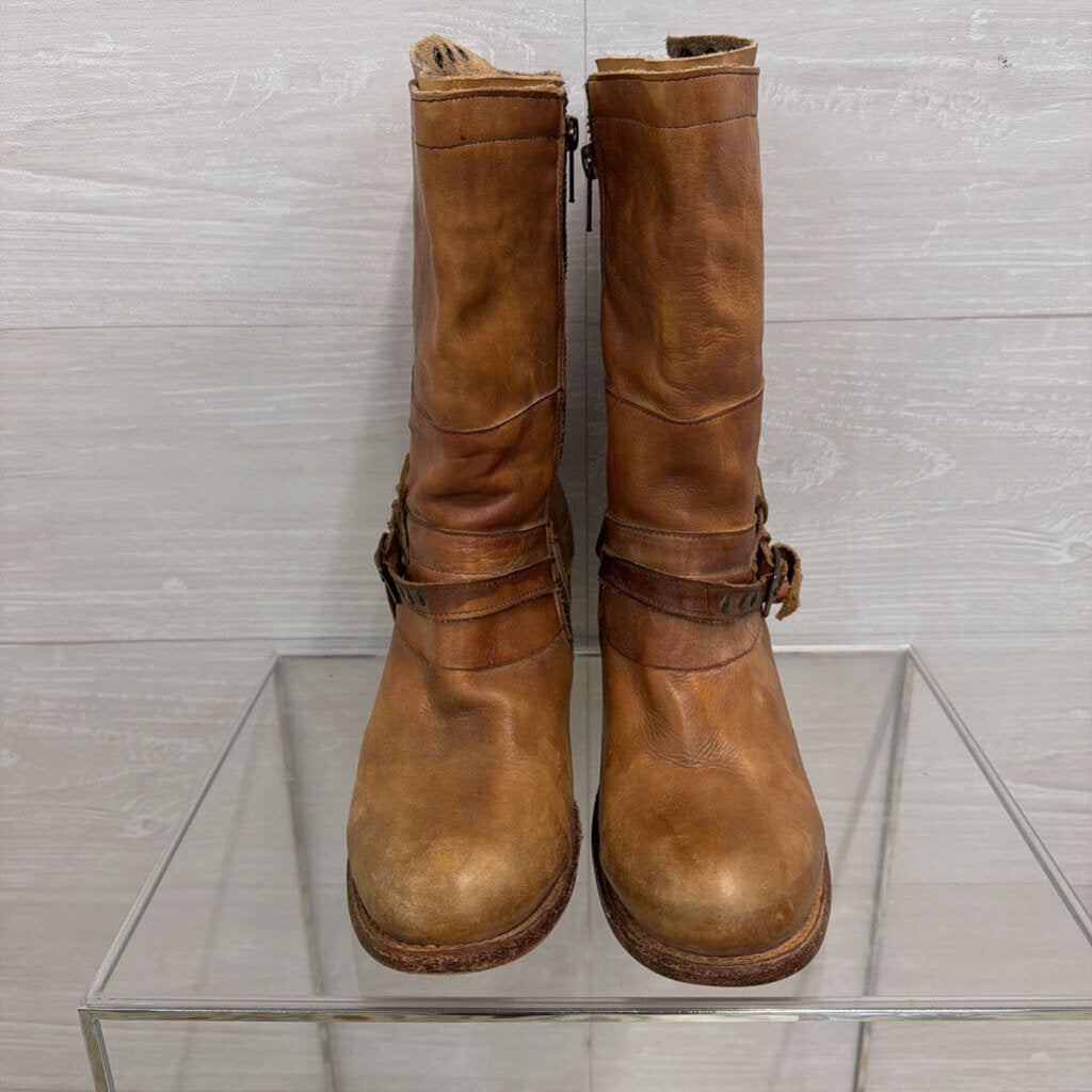 Bed Stu Brown Leather Gogo Lug Boots 9.5