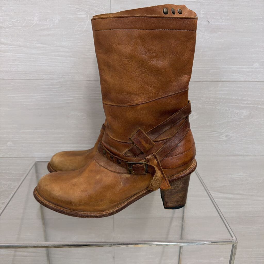 Bed Stu Brown Leather Gogo Lug Boots 9.5