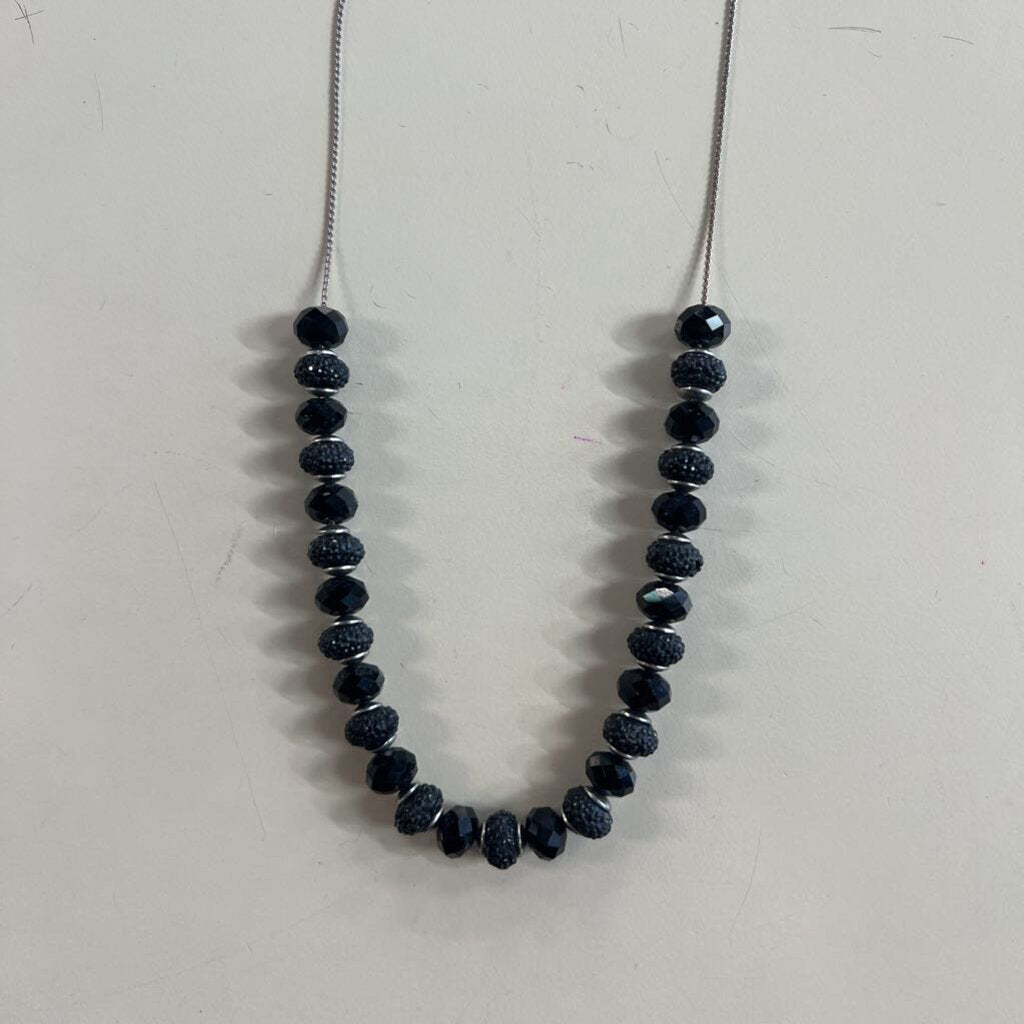 Silver/ Black Beaded Detail Necklace
