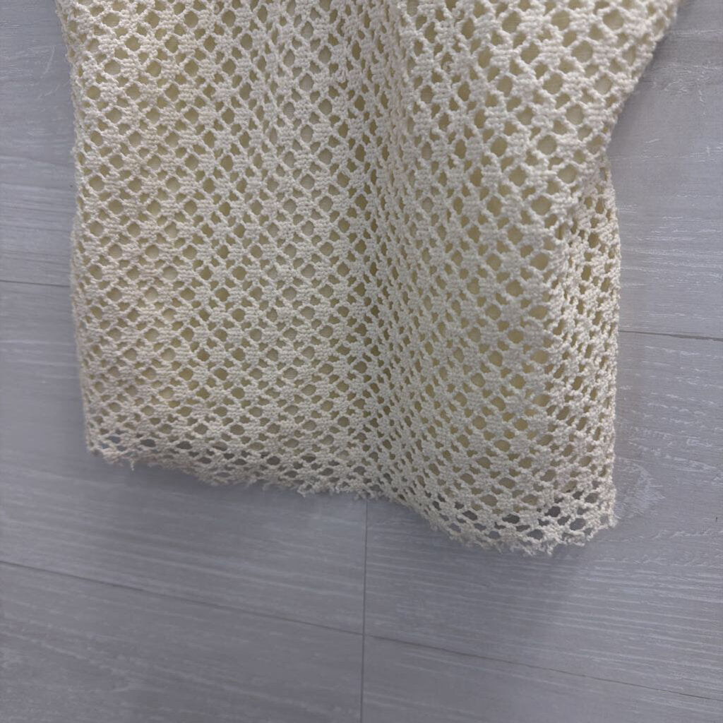Event Cream Crochet Beaded Detail Tank Top Small