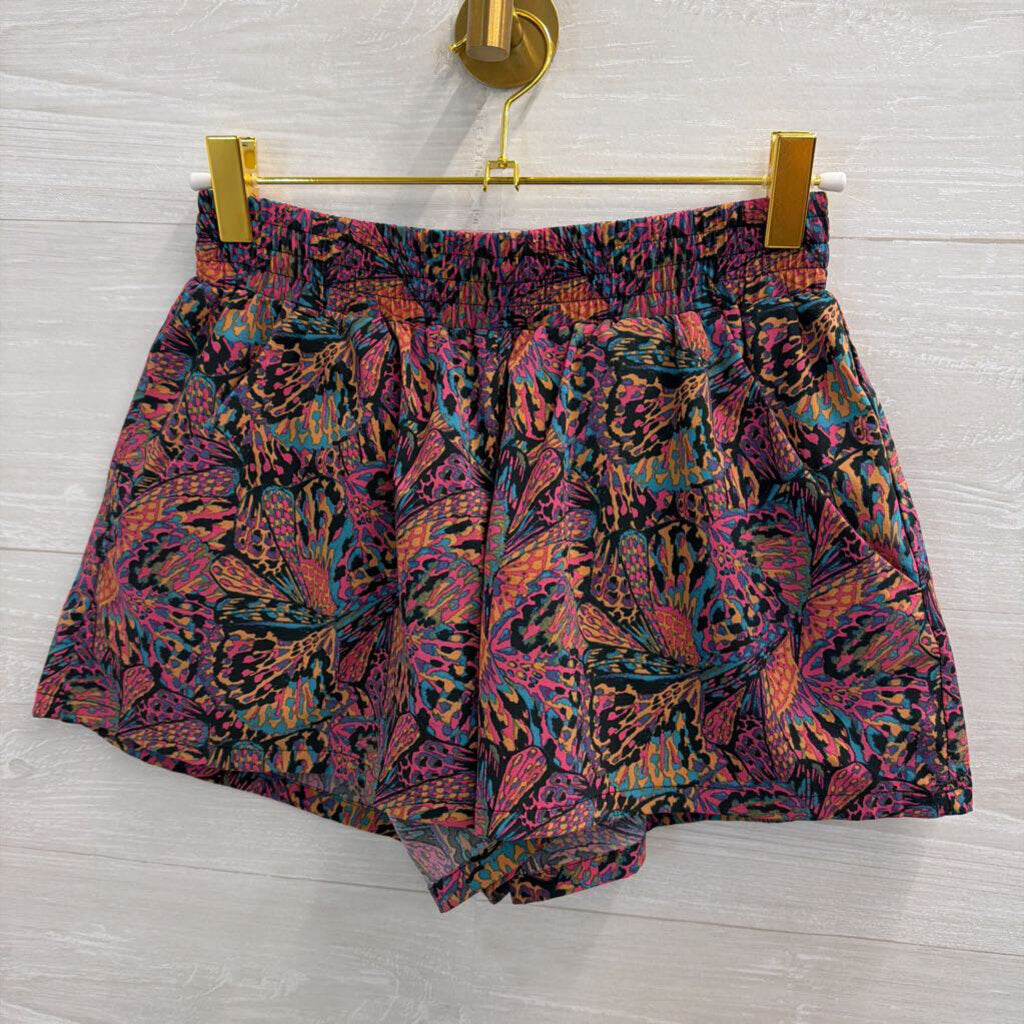 Toad and Co Black/ Multi Print Athletic Shorts Extra Small