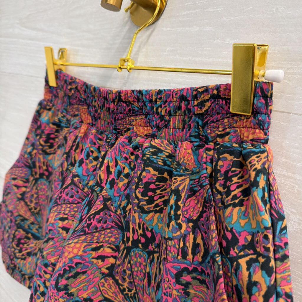 Toad and Co Black/ Multi Print Athletic Shorts Extra Small
